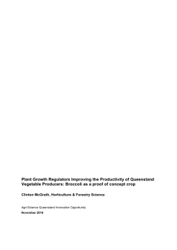 Plant Growth Regulators Improving the Productivity of Queensland