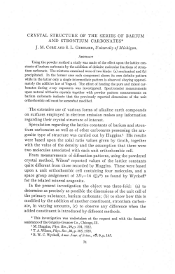 CRYSTAL STRUCTURE OF THE SERIES OF BARIUM AND