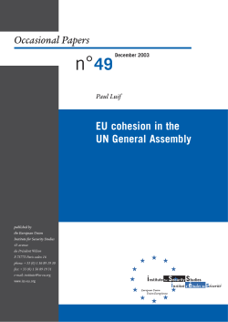 EU cohesion in the UN General Assembly
