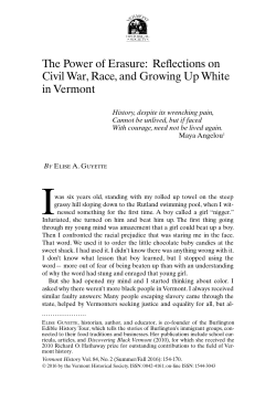 The Power of Erasure: Reffections on Civil War, Race, and Growing