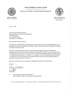 the florida legislature - Economic and Demographic Research