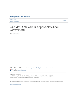 One Vote - Marquette Law Scholarly Commons