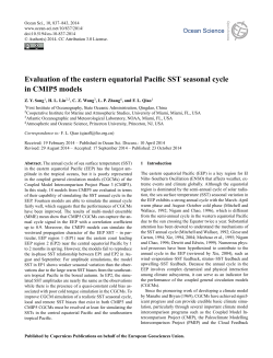 Evaluation of the eastern equatorial Pacific SST