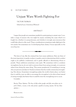 Unjust Wars Worth Fighting For