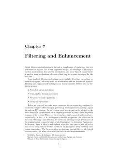 Chapter 7: Filtering and Enhancement