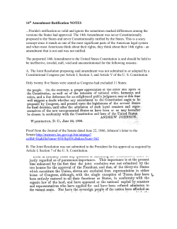 14th Amendment Ratification NOTES ...Florida`s ratification as valid