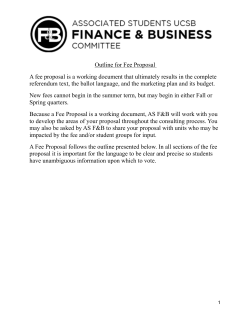 Fee Proposal Outline Form