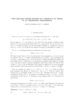5. The greatest prime divisor of a product of terms in an arithmetic