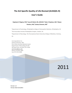 The ALS Specific Quality of Life-Revised