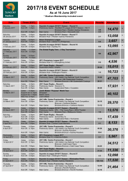 Events Schedule - Suncorp Stadium
