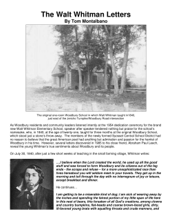 The Walt Whitman Letters - Oyster Bay Historical Society