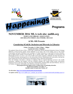 Programs - Maryland Library Association