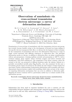 Observations of nanoindents via cross