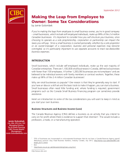 Making the Leap from Employee to Owner: Some Tax