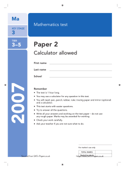 2007 KS3 SATs Maths Level 3-5 (Paper 2)