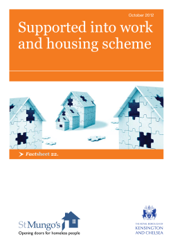 Supported into work and housing scheme, housing factsheet 22