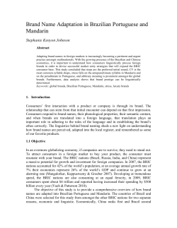 Brand Name Adaptation in Brazilian Portuguese and Mandarin