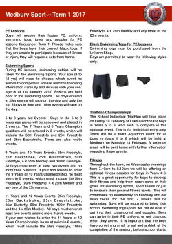 Medbury Sport Newsletter - Term 1 2017