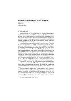 Phonotactic complexity of Finnish nouns1