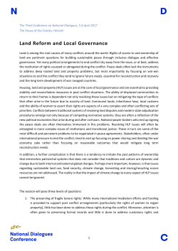 Land Reform and Local Governance