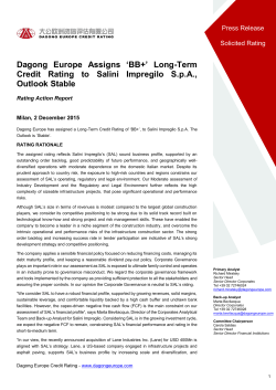 Dagong Europe Assigns `BB+` Long-Term Credit