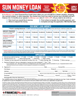 Sun Money Loan 15.80% - Financial Plus Credit Union