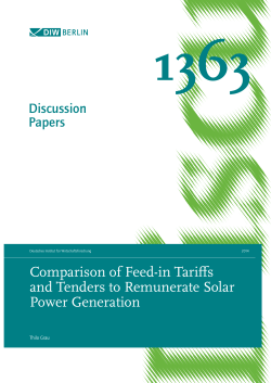 Comparison of feed-in tariffs and tenders to remunerate