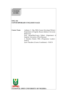 ENG 321 COURSE GUIDE - National Open University of Nigeria