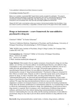 a new framework for non-addictive psychoactive drug use