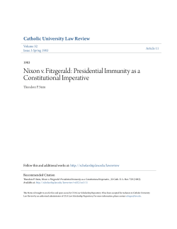 Nixon v. Fitzgerald: Presidential Immunity as a Constitutional