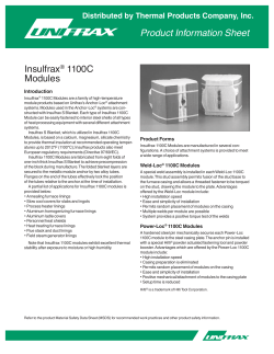 Product Information Sheet Insulfrax&reg; 1100C Modules