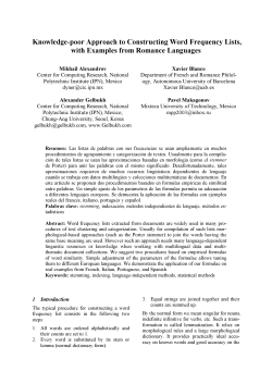 Knowledge-poor Approach to Constructing Word Frequency