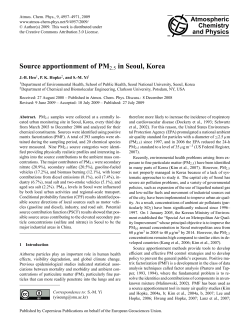 Source apportionment of PM2.5 in Seoul, Korea
