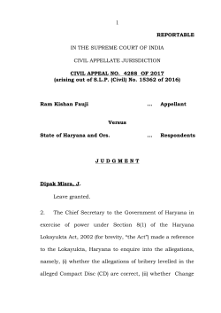 1 REPORTABLE IN THE SUPREME COURT OF INDIA CIVIL