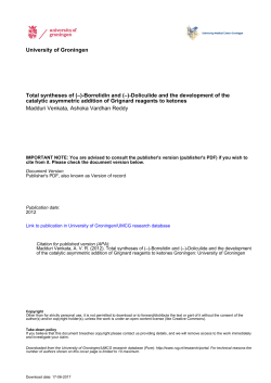 University of Groningen Total syntheses of (–)-Borrelidin and