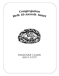 Passover Guide 2017 BOOKLET.pub - Congregation Beth El