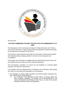 The Fees Commission extends the due date for submissions to 30