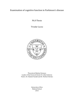 Examination of cognitive function in Parkinson`s disease
