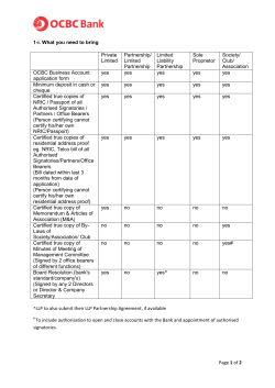 Page 1 of 2 1-i. What you need to bring Private Limited Partnership