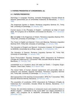 Papers presented at congresses