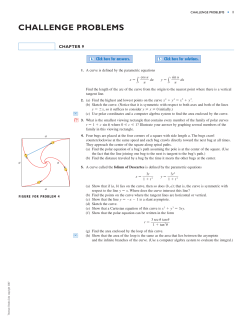 Parametric Equations and Polar Coordinates