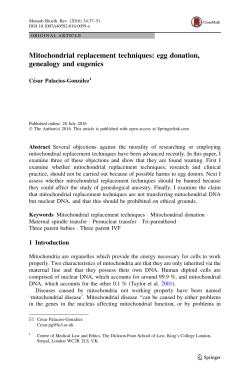 Mitochondrial replacement techniques: egg donation, genealogy