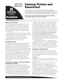 Canning Pickles and Sauerkraut - Montana State University Extension
