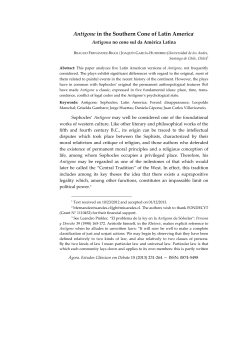 Antigone in the Southern Cone of Latin America1