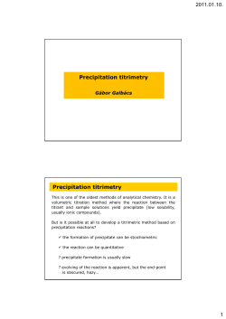 Precipitation titrimetry Precipitation titrimetry