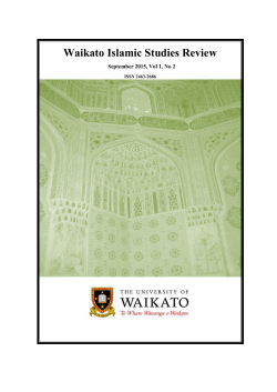 The University of Waikato Islamic Studies Group aims to publish a