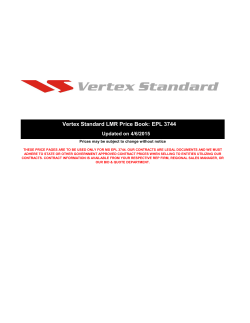 Vertex Standard EPL Price List 4/6/15