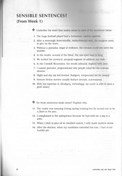 SENSIBLE SENTENCES?