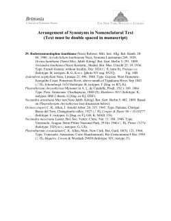 Arrangement of Synonyms in Nomenclatural Text (Text must be