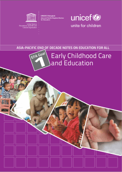 EFA Goal 1: Early childhood care and education